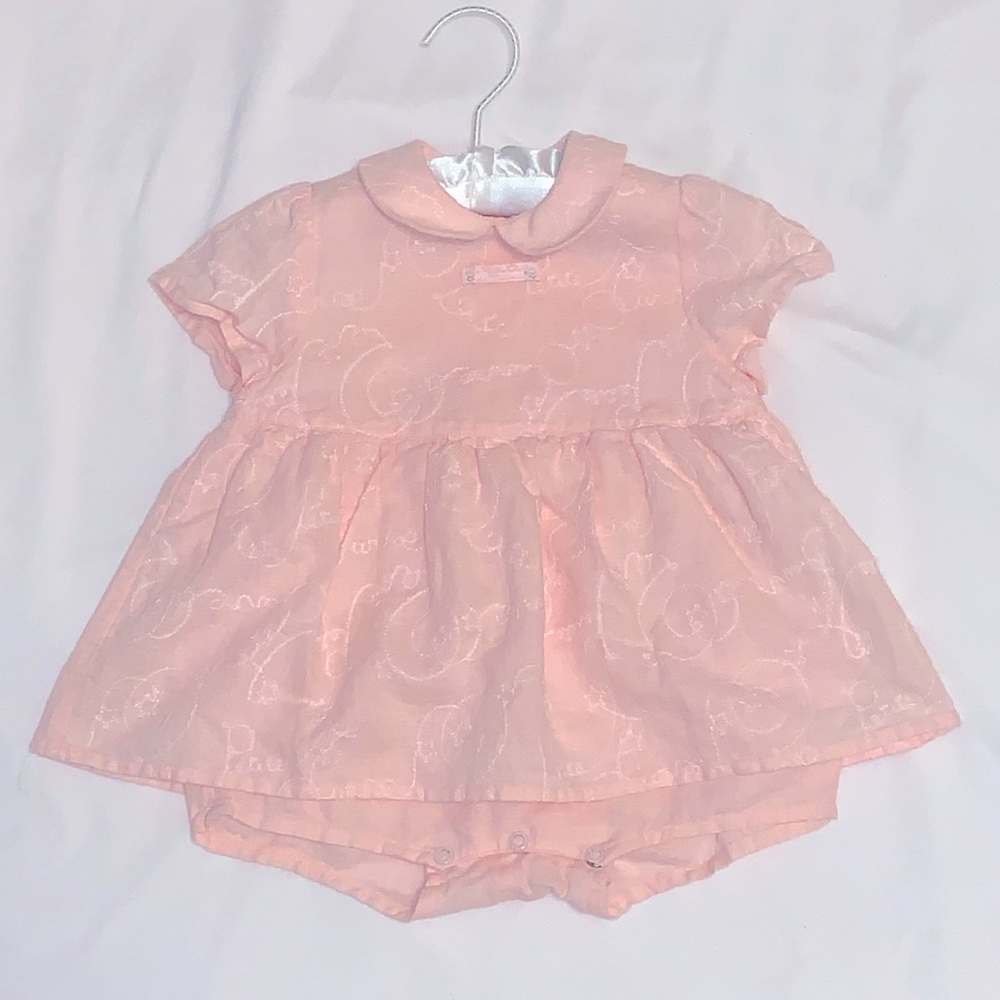 Vintage Pink Baby Girl Romper Dress!